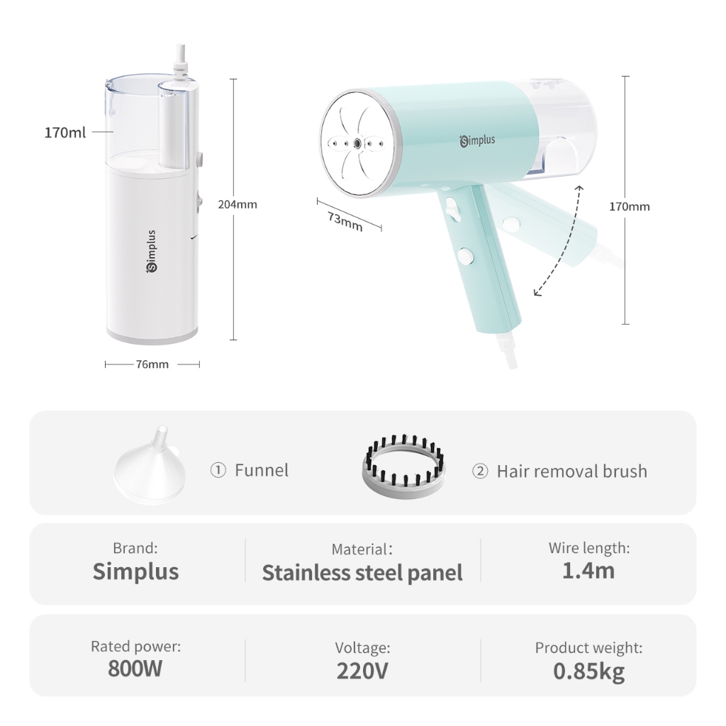 Simplus 1200W Handheld Iron Steam Garment Steamer Portable Ironing ...