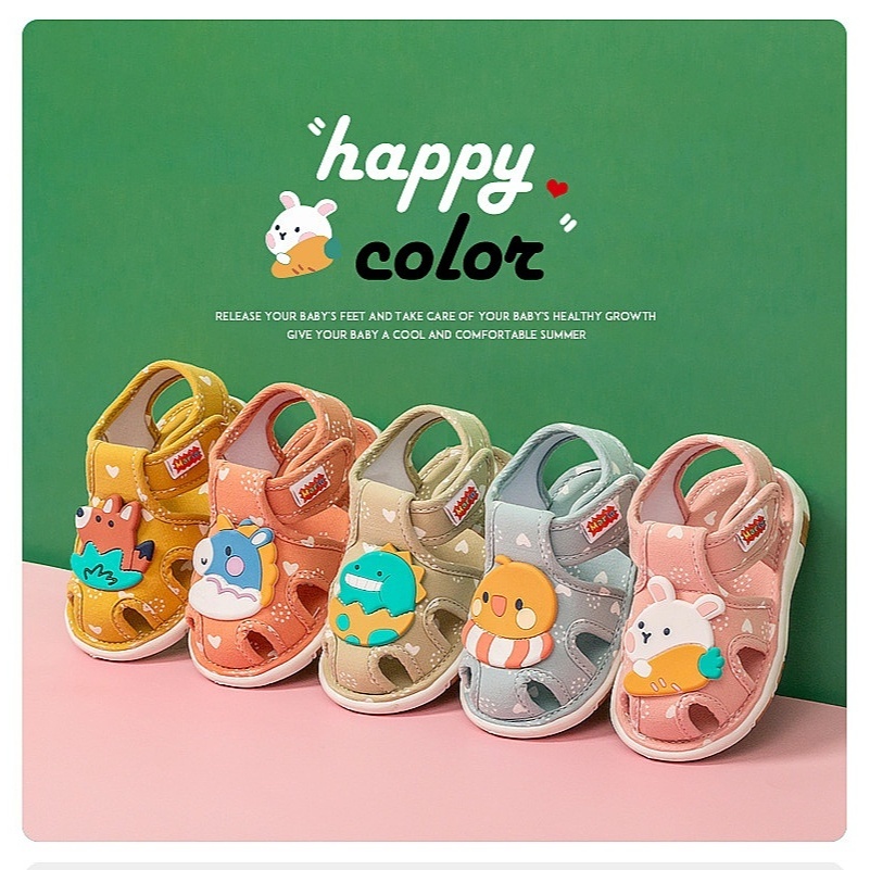 SG STOCK】Baby squeaky shoes Summer cute animal baby sandals with