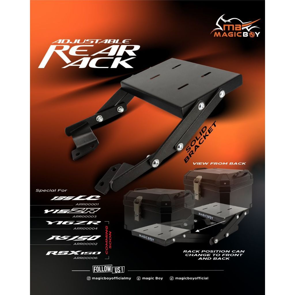 Rapido & MAGIC BOY Y16 SNIPER155 Adjustable Rear Rack EXCITER155 (EBIKE ...
