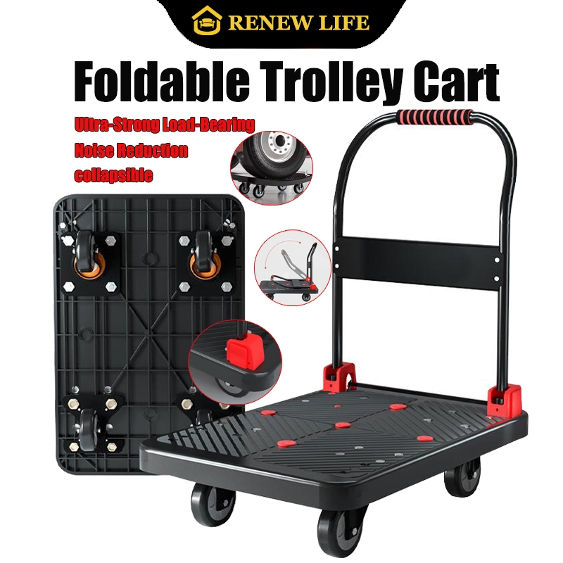 Foldable Trolley Cart With Wheels Portable Shopping Trolley Cart - Main Image