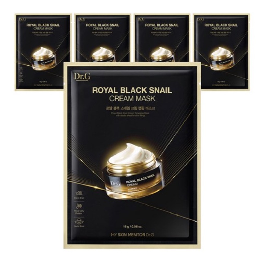 Dr.G Royal Black Snail Cream Mask, 5 Packs, 1 Pack | Shopee Singapore