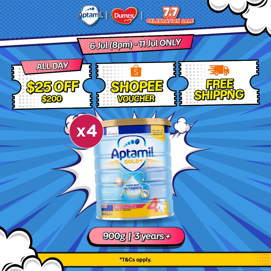 Aptamil Gold+ 4 Junior Milk Formula From 2+ Years 900g