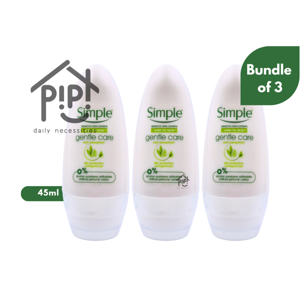 Simple Deodorant Roll On Gentle Care 3 x 45ml | Shopee Singapore