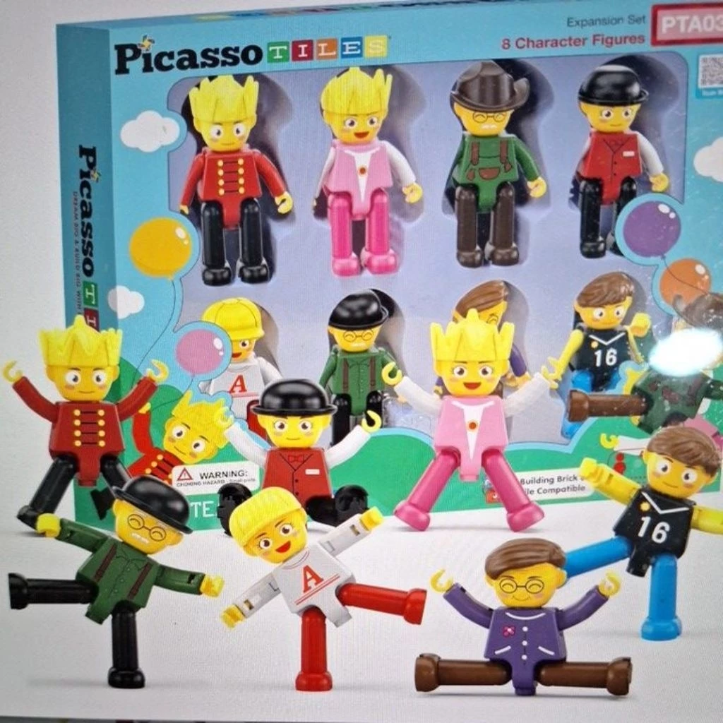Picasso Tiles Action Figure Set - Magnetic character figures for pretend play and storytelling