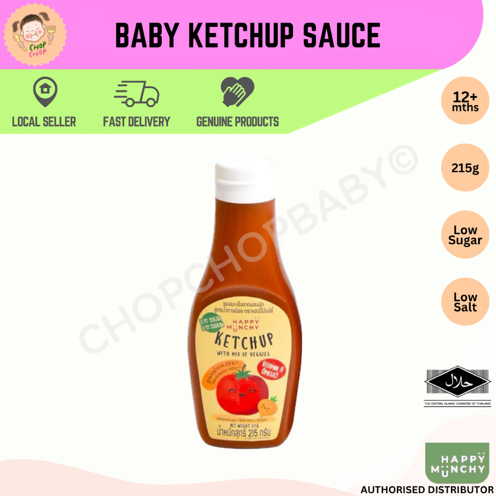 HAPPY MUNCHY Ketchup Sauce [Halal] [Low Sugar Low Salt] 215g / for 12+ mths  / Baby Seasoning Dipping Sauce | Shopee Singapore