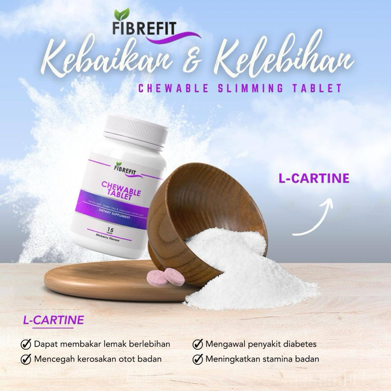 SG SELLER ️Fibrefit Chewable Tablet 15 Tablets L Cartine Mixberry ...