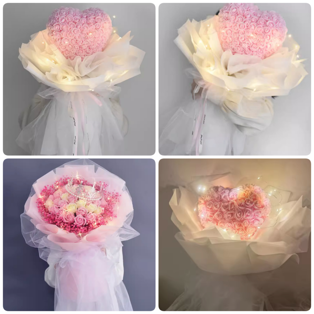 SG Florist] Eternal Flower Rose Bouquet, Rose Heart Flowers Gift