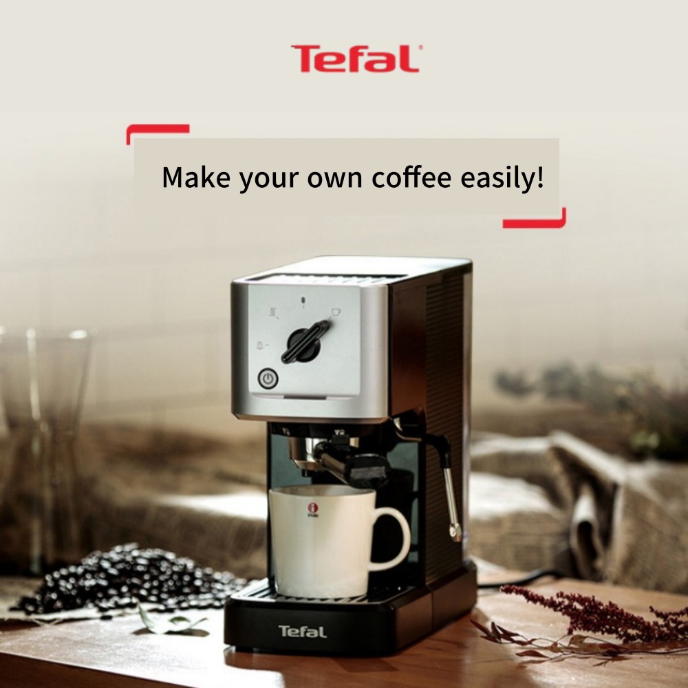 Tefal Semi automatic espresso machine compact EX3440KR coffee machine cafe latte cappuccino coffee machine Shopee Singapore