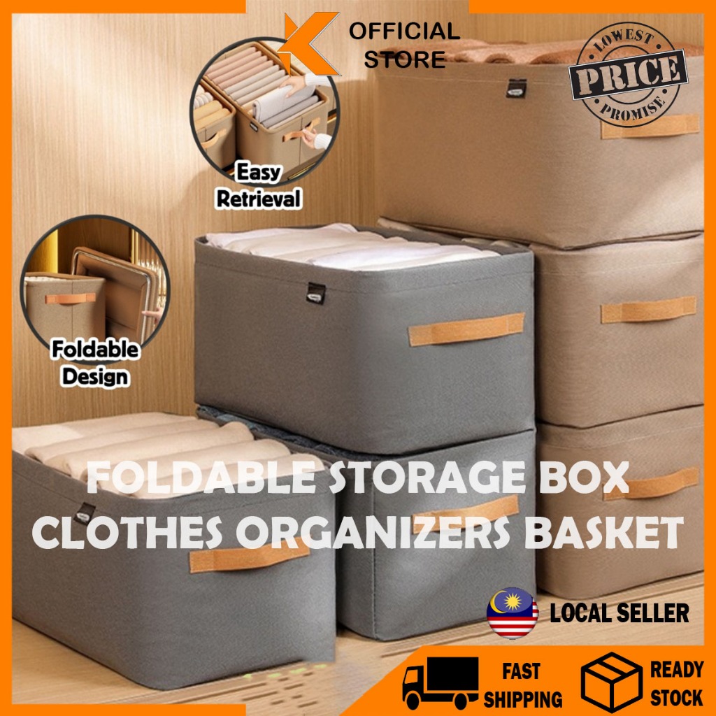 【K-Home】Foldable Storage Box Organizer Clothes Organiser Basket ...