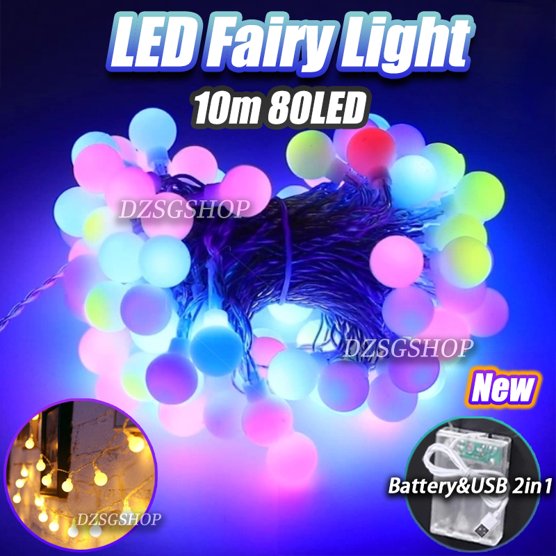 10M Fairy Lights USB & Battery Operated LED light strip 80LED Party ...