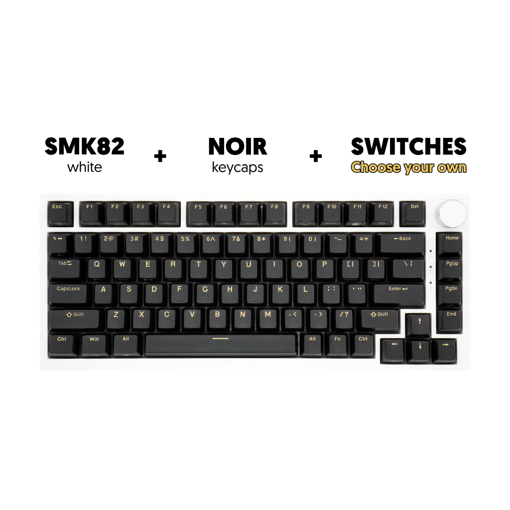 Steed SMK82 WHITE Custom Mechanical Keyboard + NOIR Keycaps TRI-Mode ...
