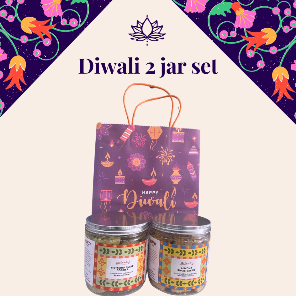 Diwali 2 Jar Cookie Set with Paper Bag Shopee Singapore