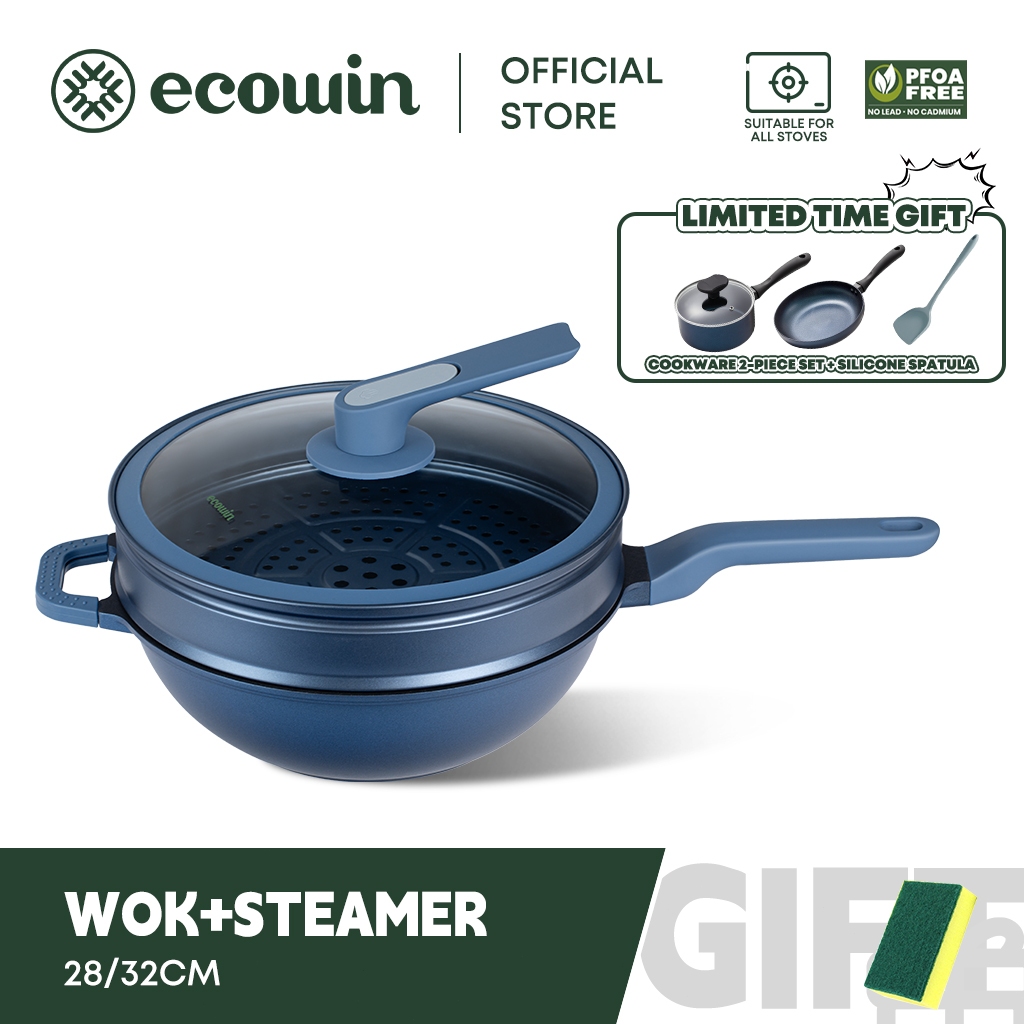 Ecowin Non stick Pan Micro Pressure Cooker Diamond Wokpan Scratch Resistant For All Kitchens
