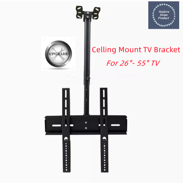 360 degree rotation tv bracket ceiling mount hanging rack 26 - 55 inch ...