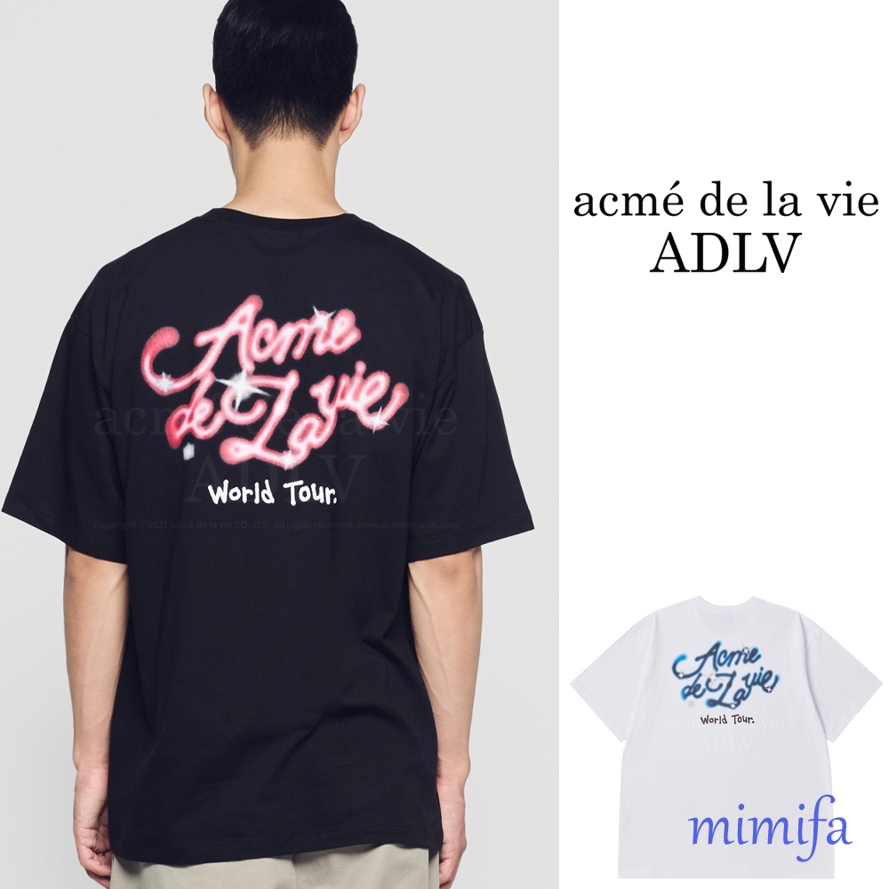 【ADLV】GRAFFITI WORLD TOUR SCRIPT LOGO SHORT SLEEVE T-SHIRT ADLV Graffiti World Tour Script Logo T-Shirt White
