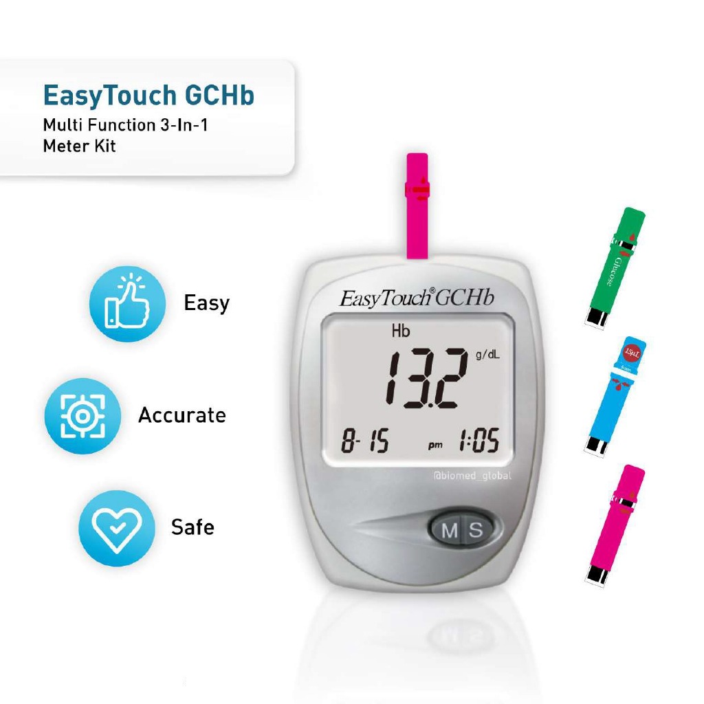 EasyTouch GCHb 3-In-1 Glucose/Cholesterol/Hemoglobin Monitoring System ...