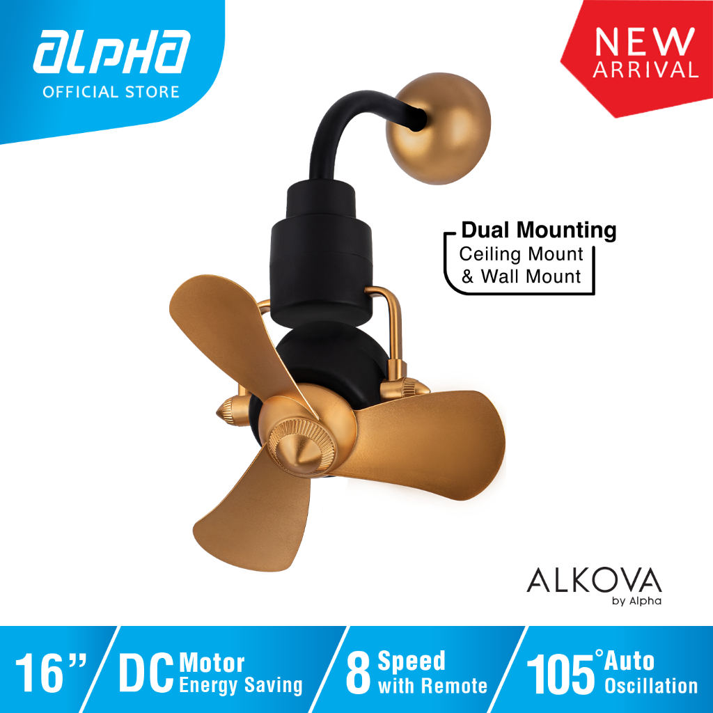 ALPHA Alkova - JOY 3B DC Motor Ceiling Fan with 3 Blades (8 Speed ...