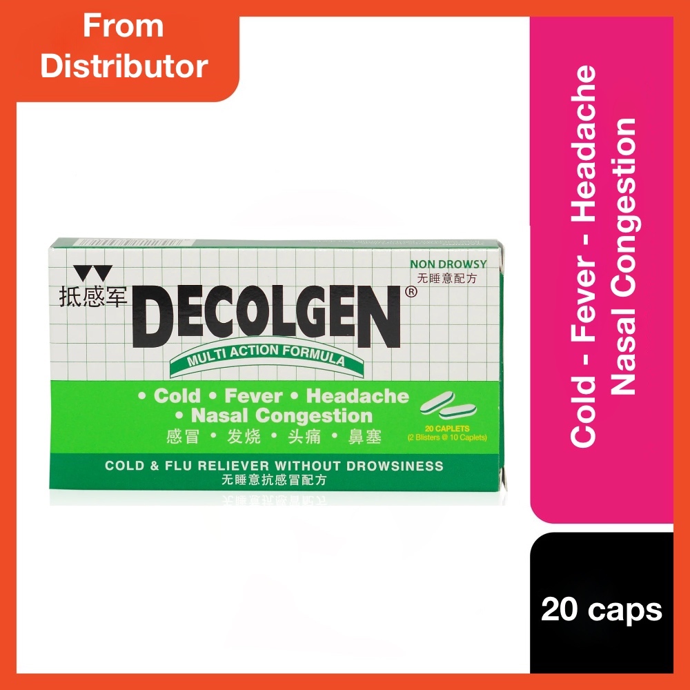 Decolgen Non-Drowsy Caplets 20s – Cold & Flu Relief | Fast Acting ...