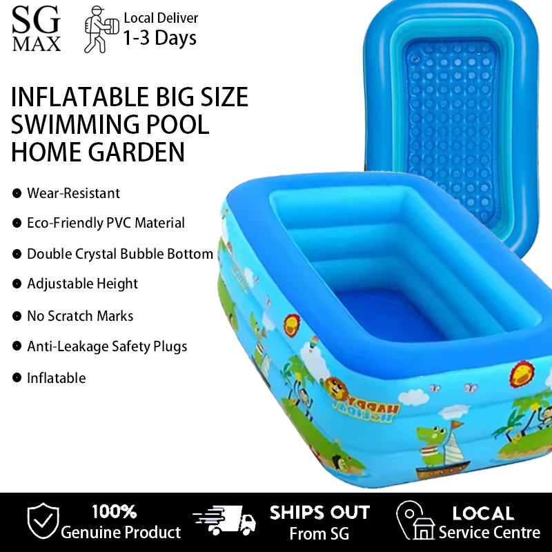 Inflatable Swimming Pool Kids Family Big Size Kids Pool Air Pump 3 ...