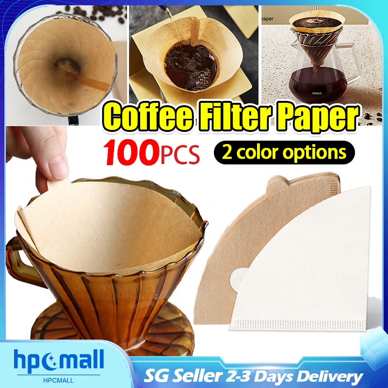 【SG Ready Stock】100 Pcs Disposable Coffee Filter Paper V60 Filter ...
