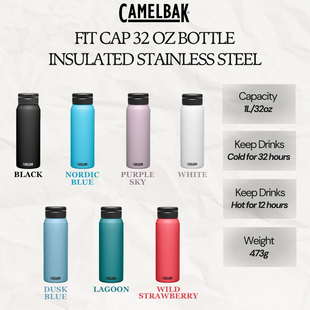 CAMELBAK FIT CAP 32 OZ BOTTLE, INSULATED STAINLESS STEEL Shopee