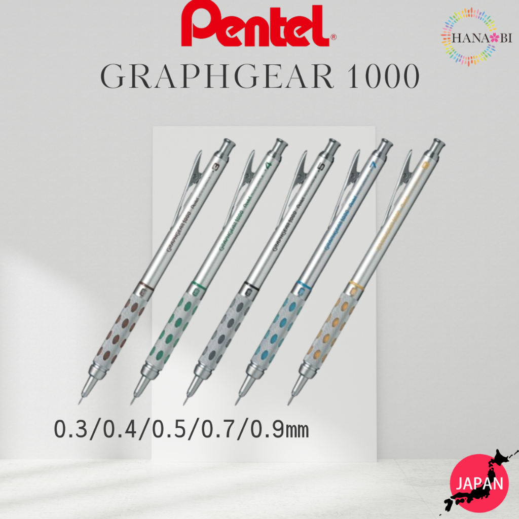 Pentel GraphGear 1000 Mechanical Pencil 0.3/0.4/0.5/0.7/0.9mm【Made in ...