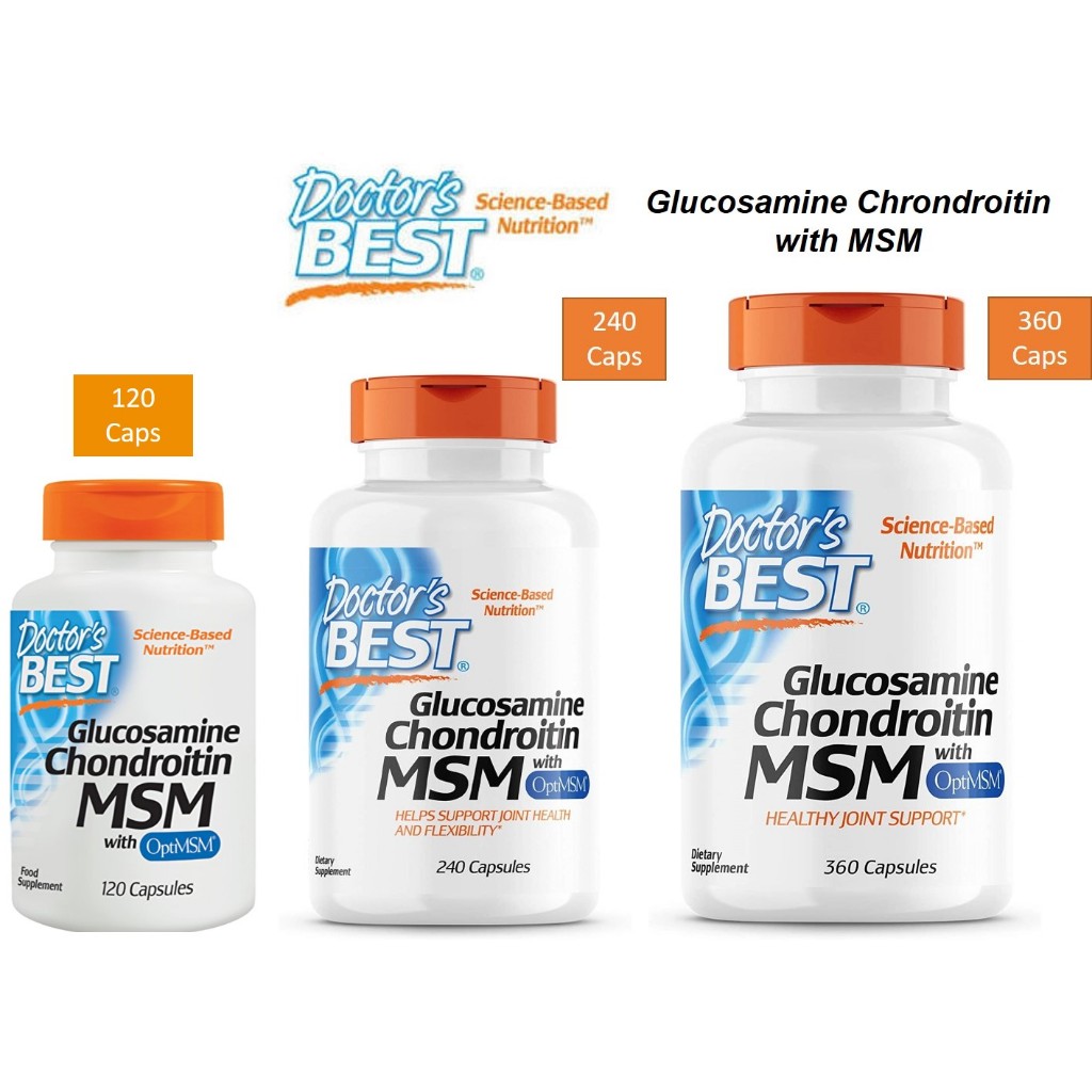 Doctor's Best Glucosamine Chondroitin MSM 120, 240 or 360 Capsules with ...