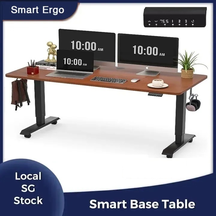 Smart Ergo 80cm 100cm 120cm 140cm Smart Ergo Electric Memory Height Adjustable Standing Desk Computer Shopee Singapore