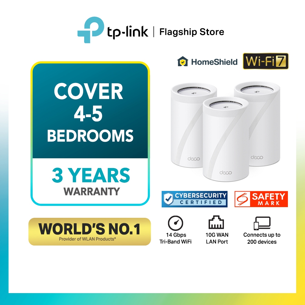 TP-Link Ultra-Fast WiFi 7 Mesh System BE14000 10Gbps Port Tri-Band