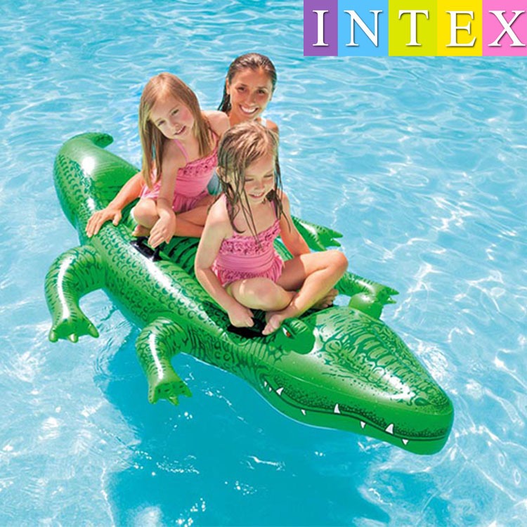 INTEX-Inflatable Giant Gator Ride-On Float Crocodile Swimming Pool ...
