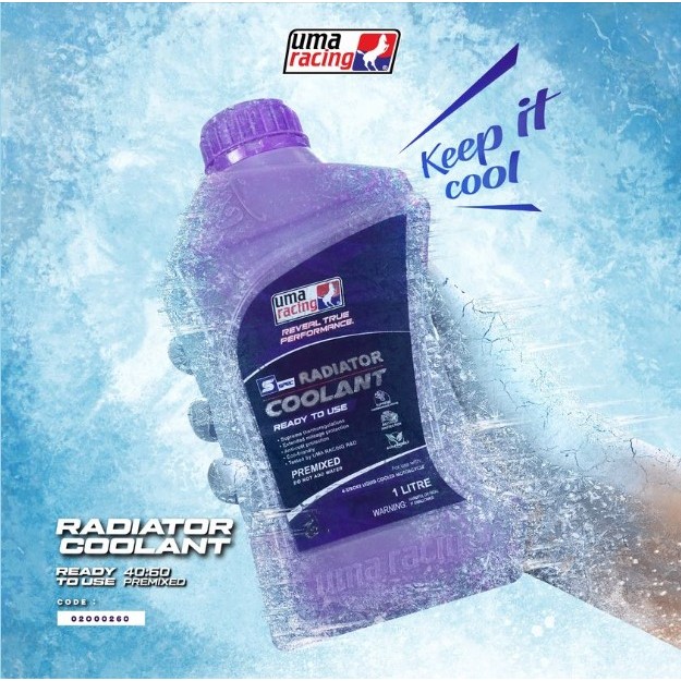 UMA RACING COOLANT 1L 1LITRE 100% ORIGINAL PREMIXED 40:60 ( COLOUR ...