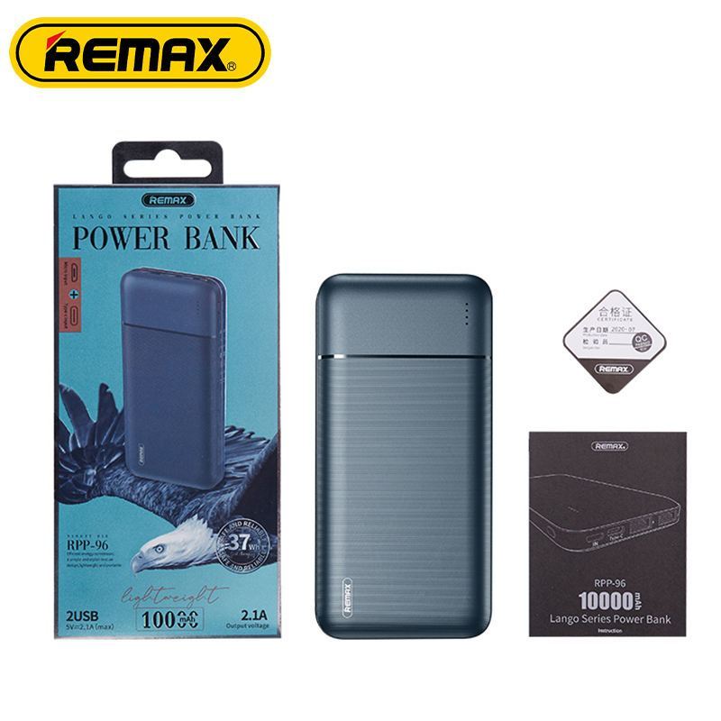 REMAX 10000MAH POWERBANK QUICK CHARGE DUAL OUTPUT SLIM & PORTABLE SUCHY ...