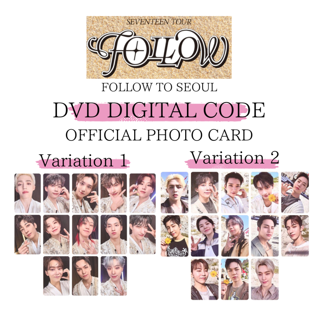 SEVENTEEN TOUR FOLLOW TO SEOUL DVD DIGITAL CODE OFFICIAL PHOTO