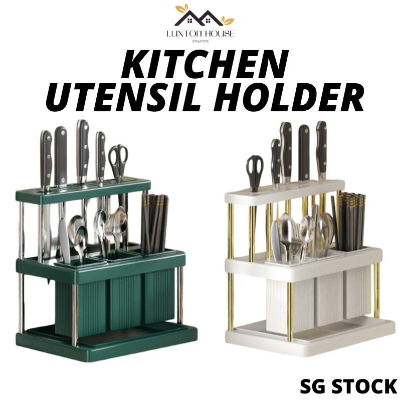 {SG} Knife Holder Storage Utensil Holder Knife Cutlery Rack Kitchen ...