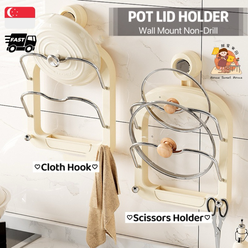 [SG] Pot Lid Holder 🔥 Pot Lid Rack Kitchen Organizer Pan Lid Holder Pot ...