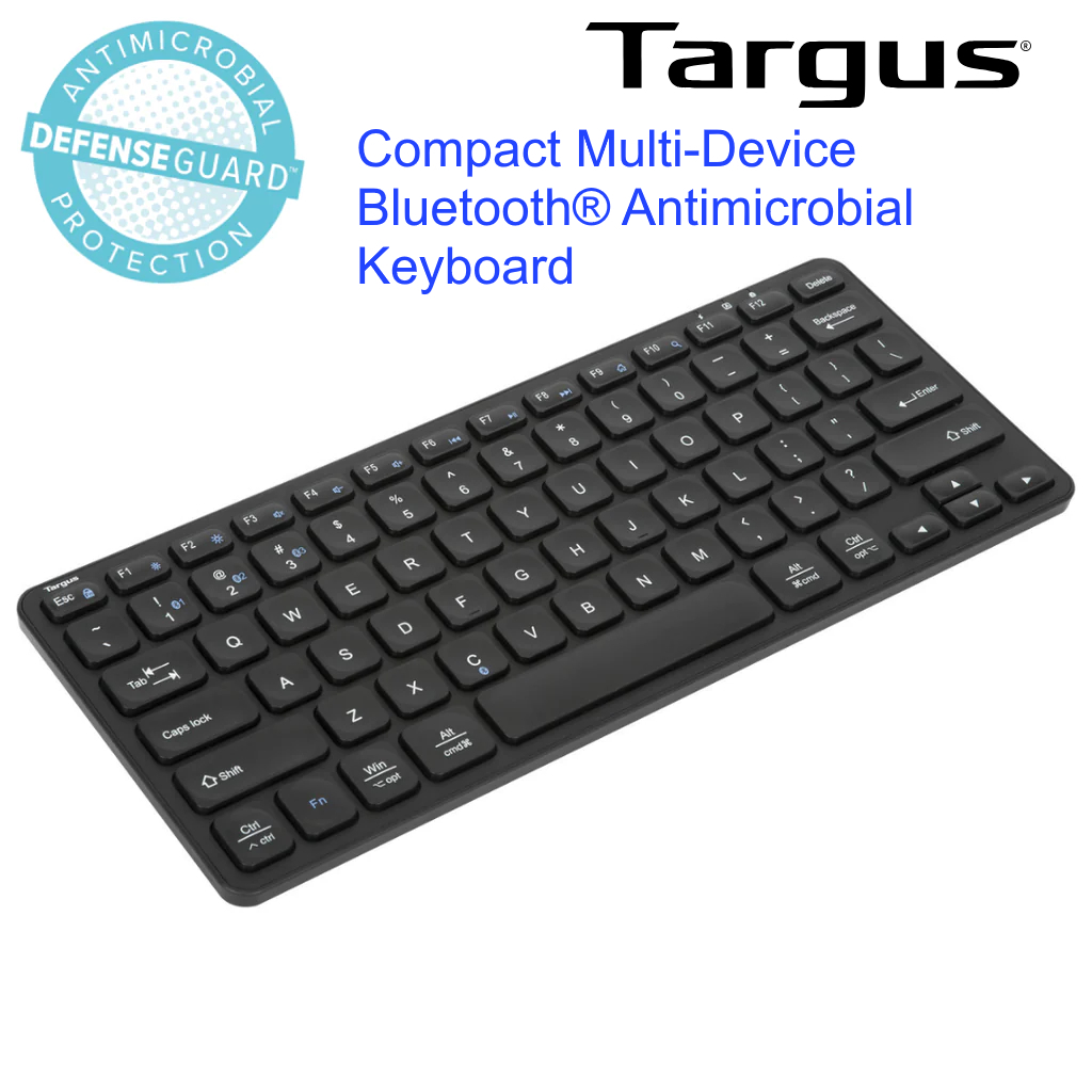Targus Compact Multi-Device Bluetooth® Antimicrobial Keyboard (Black ...