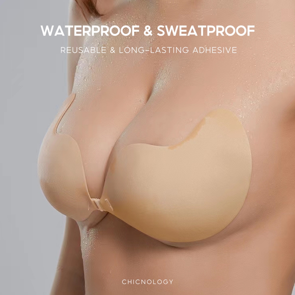 Silicone Adhesive Push Up Bra - Reusable Sticky Nipple Covers For