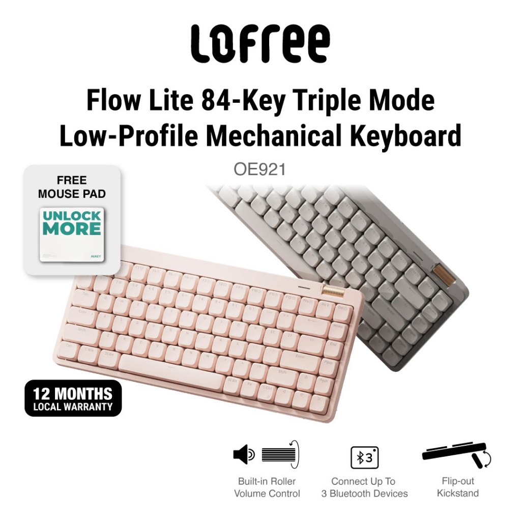 Lofree OE921 Flow Lite 84-Key Triple Mode Low-Profile Mechanical