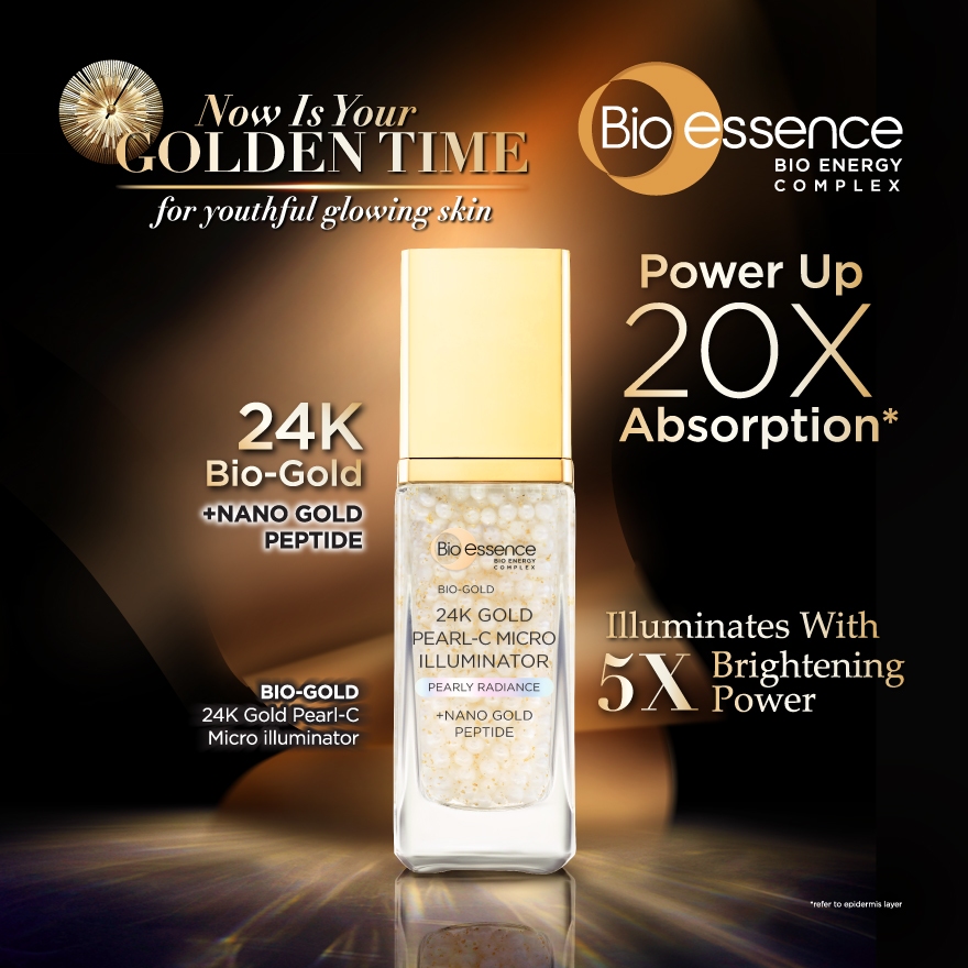 BIO ESSENCE Bio-Gold 24K Gold Pearl-C Micro Illuminator for Glowy Skin - 28g