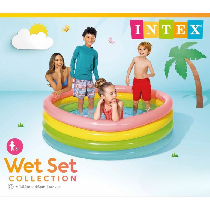 [SG Stock] INTEX Pastel Premium Inflatable Float Sunset Glow Three Ring ...