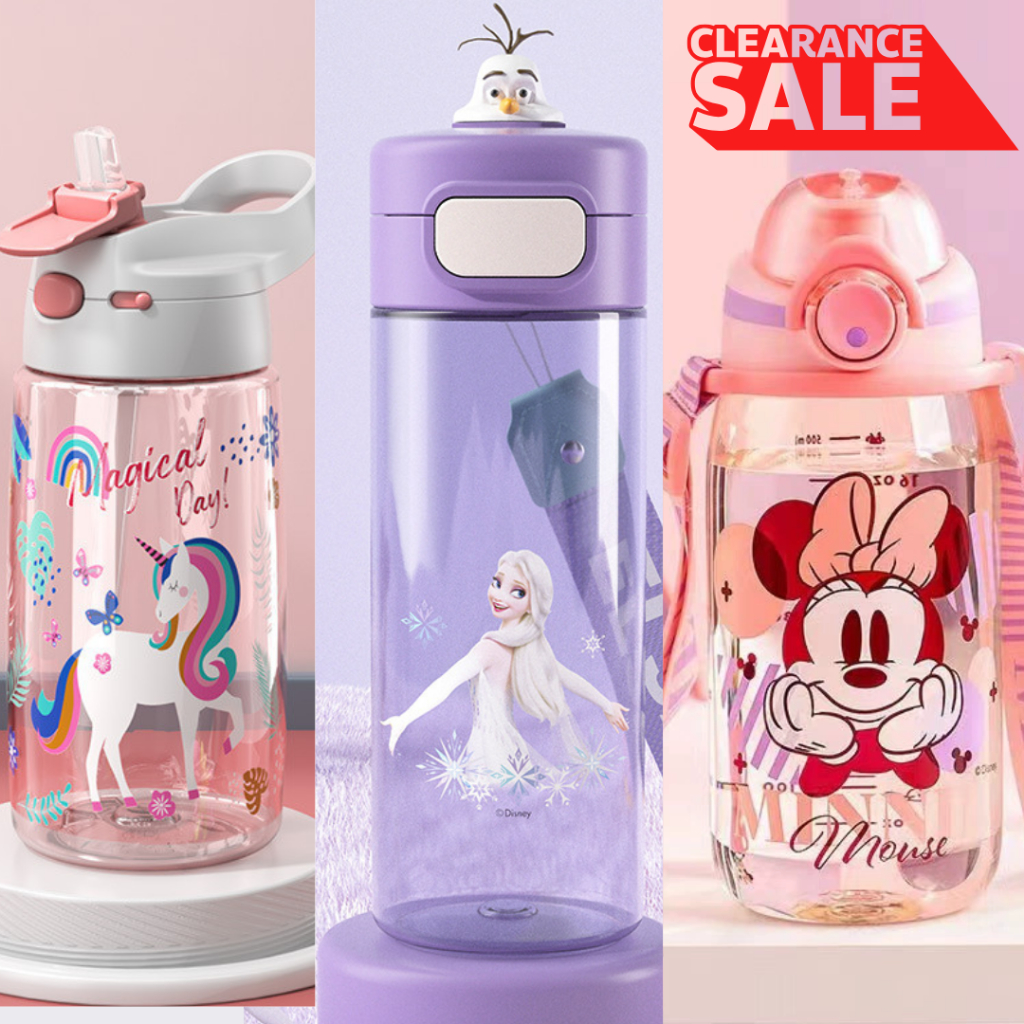 CLEARANCE Disney Frozen Elsa Water Bottle Handy Strap Straw Direct ...