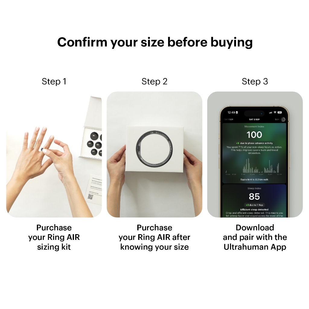 Ultrahuman Ring AIR Raw Titanium - The World’s Most Comfortable and ...