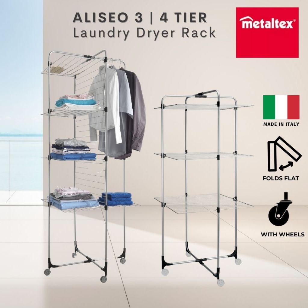 METALTEX Aliseo Laundry Drying Rack 3 TIER 4 TIER MADE IN ITALY Rust ...