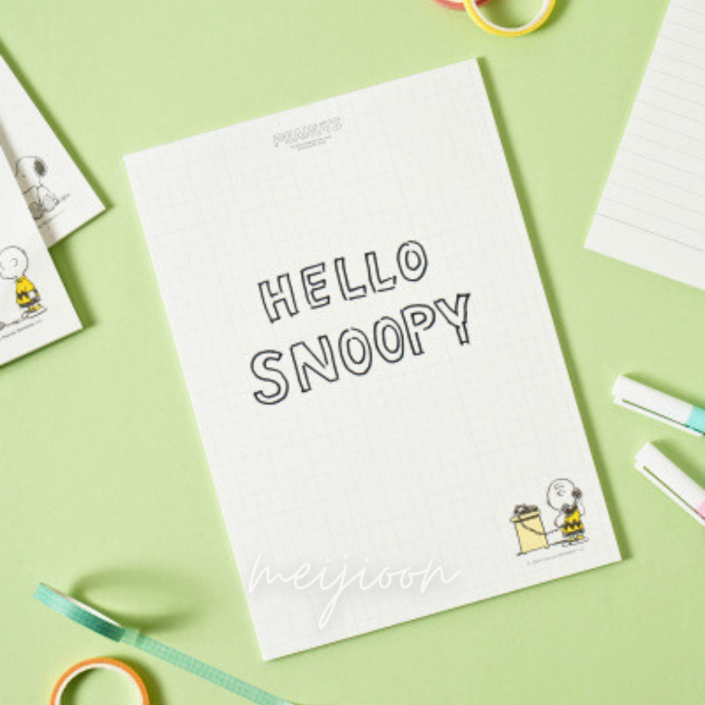 ♥from KOREA♥ DAISO KOREA X PEANUTS, Snoopy A5 Grid/Line/Dotted/Blank ...