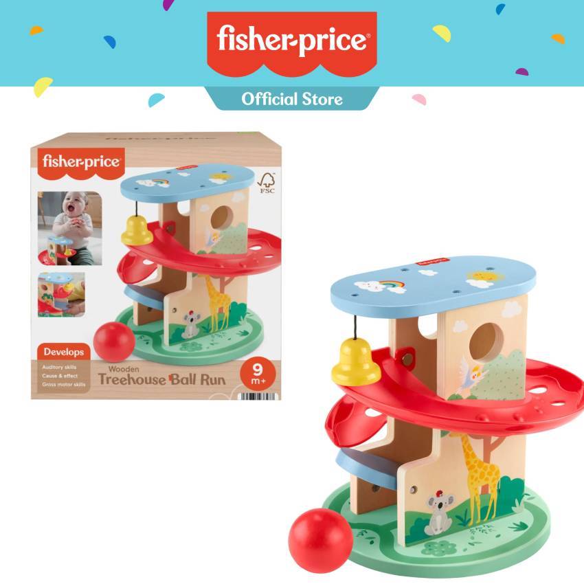 Fisher Price Wooden Treehouse Ball Run Baby Toddler Toy 2 Wood Pieces Suitable for Ages 9M Shopee Singapore