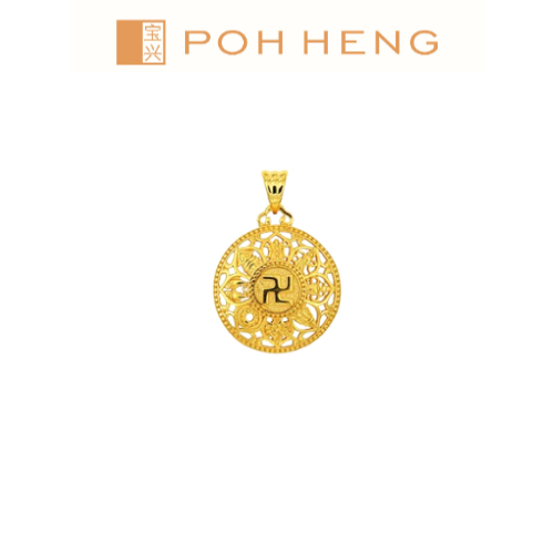 Poh Heng Jewellery 22K Eight Auspicious Pendant in Yellow Gold[Price By