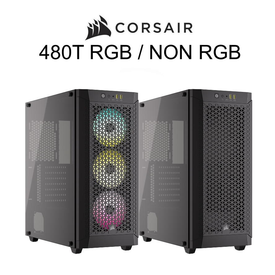 Corsair 480T Airflow Tempered Glass Mid-Tower Case, (RGB/Non RGB ...