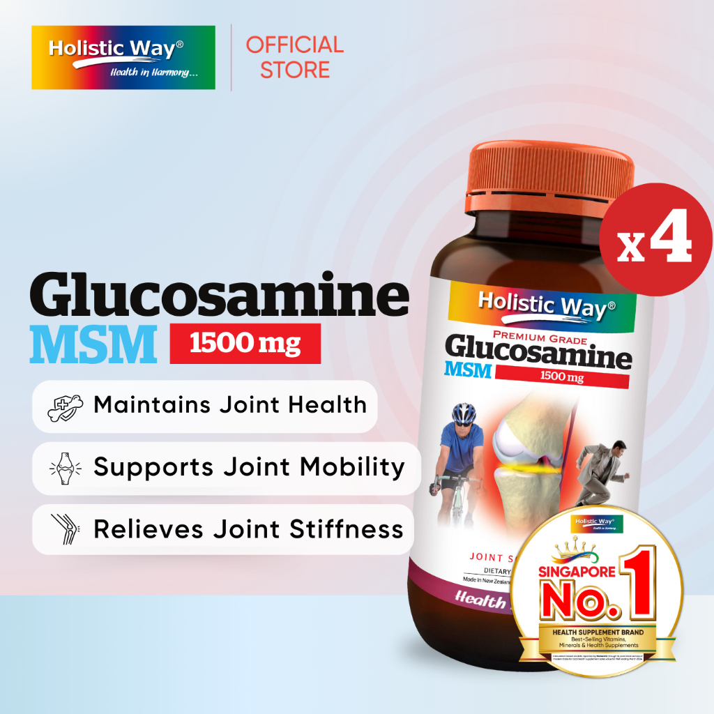 Bundle Of 4 Holistic Way Premium Grade Glucosamine 1500mg MSM 90 Capsules X 4 Shopee