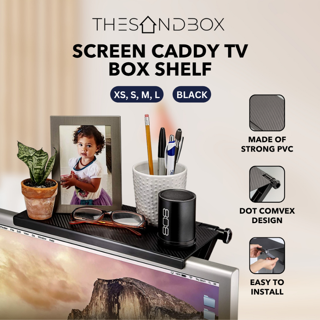 Screen Caddy TV Box Top Shelf -Organizer, Space-saving, Stylish ...