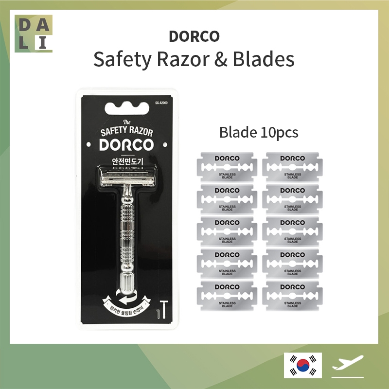 DORCO Classic Double Edge Safety Razor & Blades Genuine Korean | Men's ...